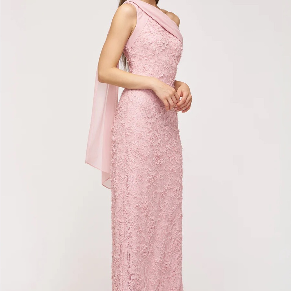 Elodie Neck Drape Gown- Lilac/Blush Chiffon Dress